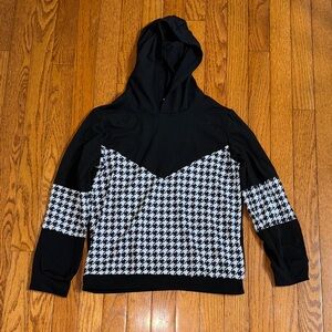 Black and White Houndstooth Hoodie